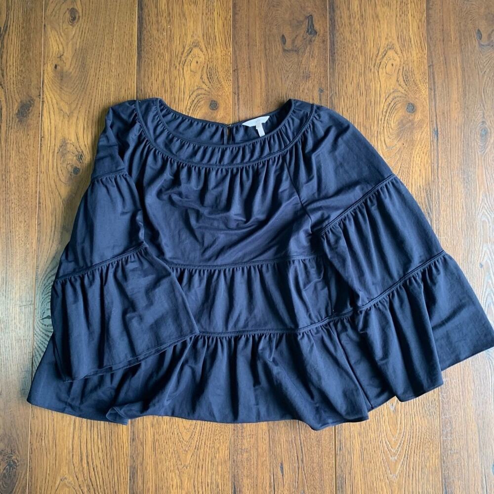 Rebecca Taylor Tiered Pique Top L - Picture 4 of 12